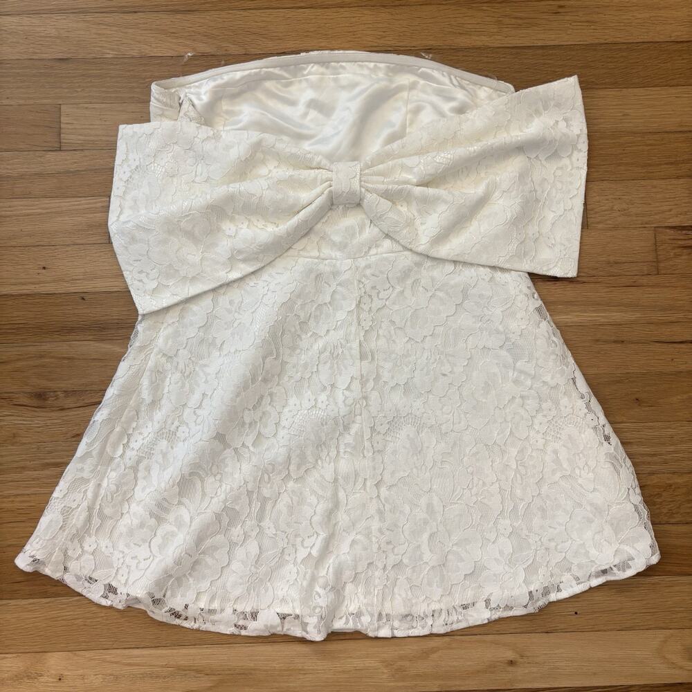 Altar’d State Mini Dress Bow Back Lace Bride Wedding Shower Bachelorette Size XL